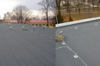 hydroizolacia strechy asfaltovymi pasmi + stresne prestupy